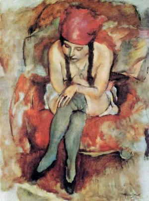 Claudine Resting by Jules Pascin Oil Painting