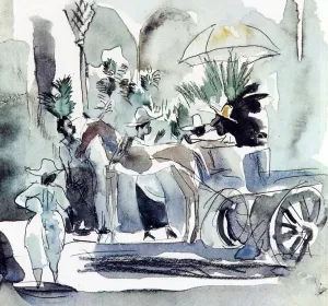 Horse and Carriage by Jules Pascin Oil Painting