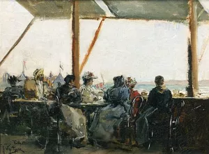 Cafe en la Terraza by Julio Vila Prades Oil Painting