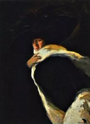 Mujer con Sombrero by Julio Vila Prades Oil Painting