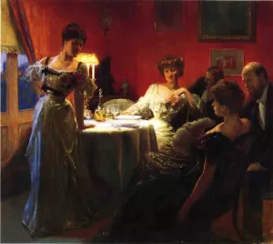 A Supper Party by Julius Leblanc Stewart Oil Painting