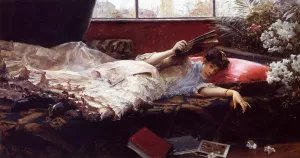 An Idle Afternoon by Julius Leblanc Stewart Oil Painting