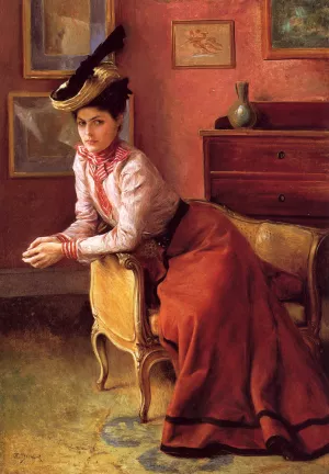 Elegante Au Sofa by Julius Leblanc Stewart Oil Painting
