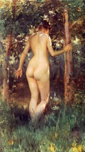 Study of a Nude Woman by Julius Leblanc Stewart Oil Painting