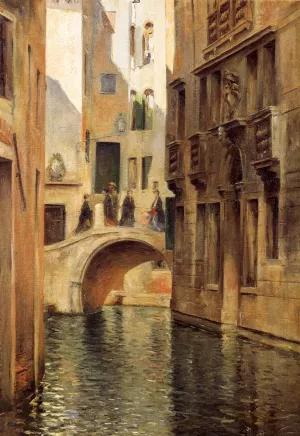 Venetian Canal by Julius Leblanc Stewart Oil Painting