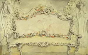 Design of a Couch for Count Bilenski by Juste-Aurele Meissonnier Oil Painting
