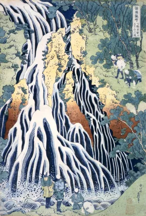Falls of Kirifuri at Mt. Kurokami, Shimotsuke Province Oil painting by Katsushika Hokusai