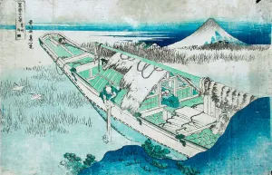 Joshu, Ushibori, Hetachi Provinces Oil painting by Katsushika Hokusai