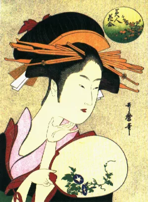 A Beauty by Kitagawa Utamaro Oil Painting