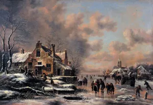 Winter Landscape by Klaes Molenaer Oil Painting