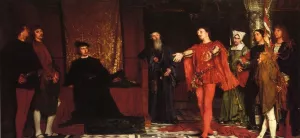 The Actors Before Hamlet by Ladislas Von Czachorski Oil Painting