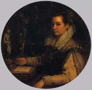 Self-Portrait in a Studio by Lavinia Fontana Oil Painting