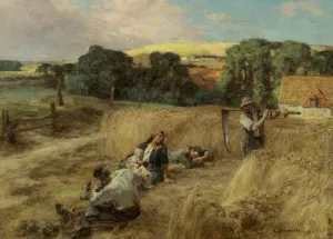 A Rest from the Harvest by Leon-Augustin L'Hermitte Oil Painting