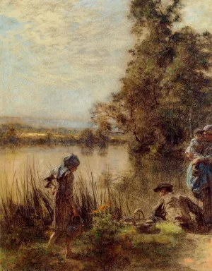 Fisherman and His Family by Leon-Augustin L'Hermitte Oil Painting