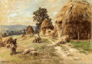 Haystacks by Leon-Augustin L'Hermitte Oil Painting