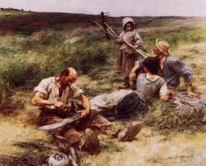 The Haymakers by Leon-Augustin L'Hermitte Oil Painting