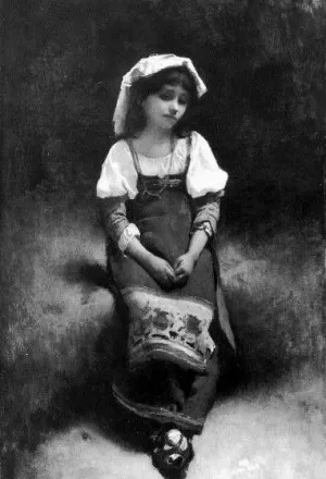Girl Sitting by Leon Bonnat Oil Painting