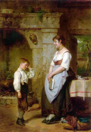 The Lesson by Leon Caille Oil Painting