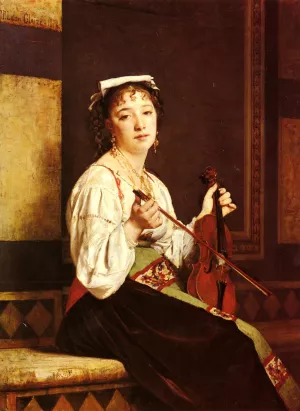 Musicienne Italienne by Leon Glaize Oil Painting