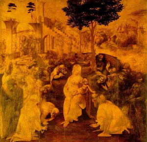 Adoration of the Magi by Leonardo Da Vinci Oil Painting