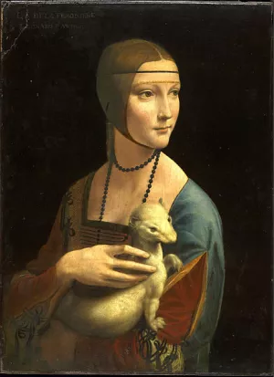 Lady with a Ermine by Leonardo Da Vinci Oil Painting