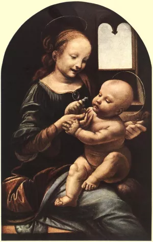 Madonna with Flower by Leonardo Da Vinci Oil Painting