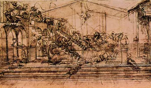 Perspective Drawing by Leonardo Da Vinci Oil Painting