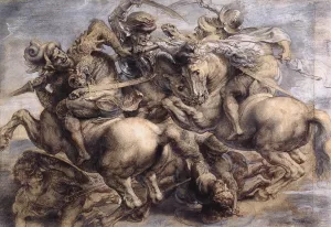 The Battle of Anghiari by Leonardo Da Vinci Oil Painting