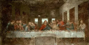 The Last Supper - Before Restoration Oil painting by Leonardo Da Vinci