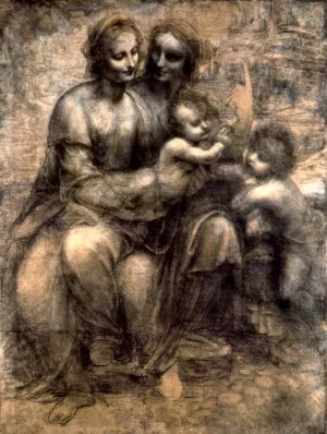 Virgin and Child, Saint Anne and Saint John the Baptist by Leonardo Da Vinci Oil Painting