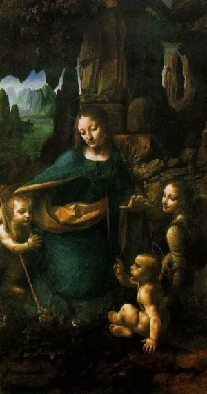 Virgin of the Rocks by Leonardo Da Vinci Oil Painting