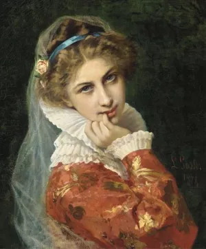 A Thoughtful Moment by Leonardo Gasser Oil Painting