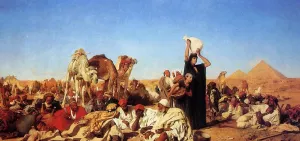 Rest in the Desert Near Gizha by Leopold Karl Muller Oil Painting