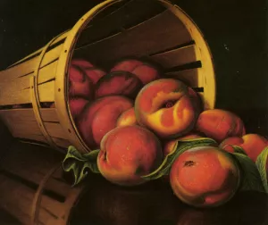 Basket of Peaches by Levi Wells Prentice Oil Painting