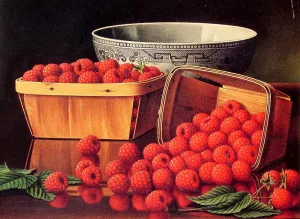 Baskets of Raspberries by Levi Wells Prentice Oil Painting