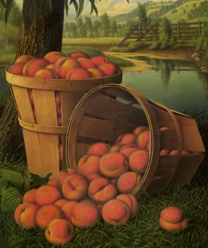 Bushels of Peaches Under a Tree by Levi Wells Prentice Oil Painting