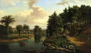 South of Sherburne on the Chenango by Levi Wells Prentice Oil Painting