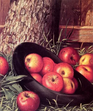 Still Life of Apples in a Hat by Levi Wells Prentice Oil Painting