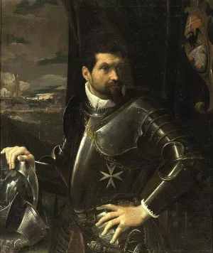 Portrait of Carlo Alberto Rati Opizzoni in Armour by Lodovico Carracci Oil Painting