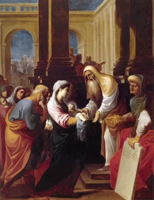 Presentation in the Temple by Lodovico Carracci Oil Painting
