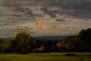 September Landscape by Lorenzo Delleani Oil Painting