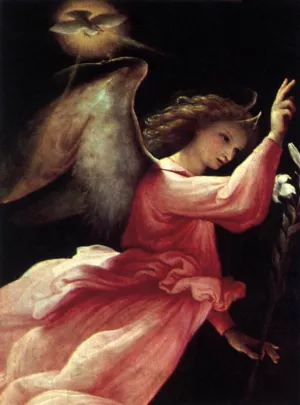 Angel Annunciating Oil painting by Lorenzo Lotto