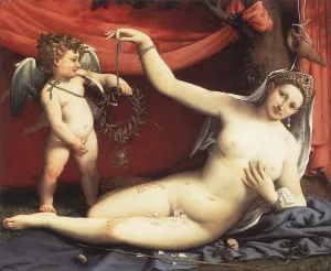Venus and Cupid by Lorenzo Lotto Oil Painting