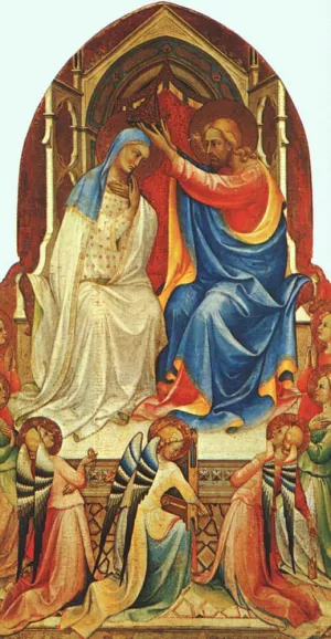 Coronation of the Virgin and Adoring Saints by Lorenzo Monaco Oil Painting