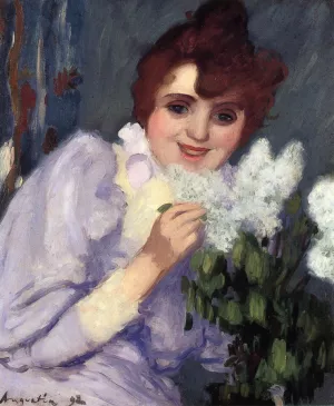Woman with Lilacs by Louis Anquetin Oil Painting