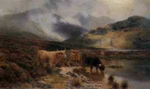 By an Argyllshire Loch Between the Showers by Louis Bosworth Hurt Oil Painting