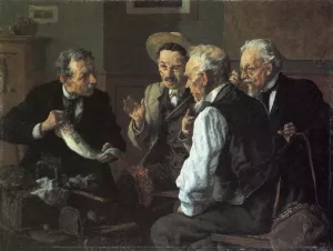 Discussing the Catch by Louis C. Moeller Oil Painting