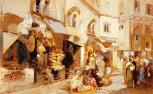 Algerian Shops by Louis Comfort Tiffany Oil Painting