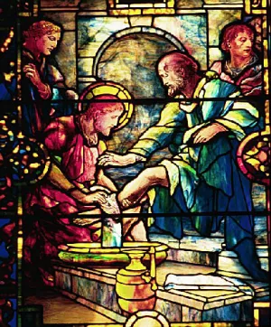 Jesus Washing the Feet of the Disciples by Louis Comfort Tiffany Oil Painting