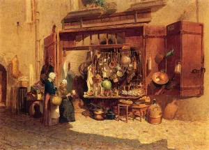 The Village Peddler by Louis Comfort Tiffany Oil Painting